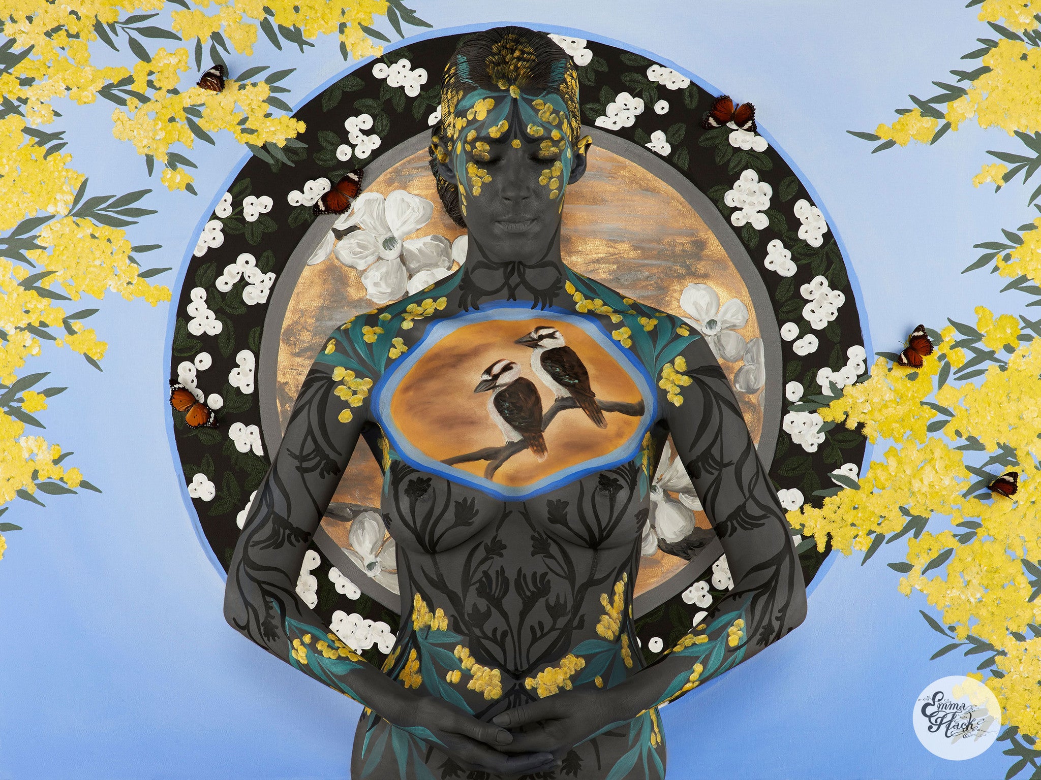 FLORA Kangaroo Paw, Wattle and Snowberries I