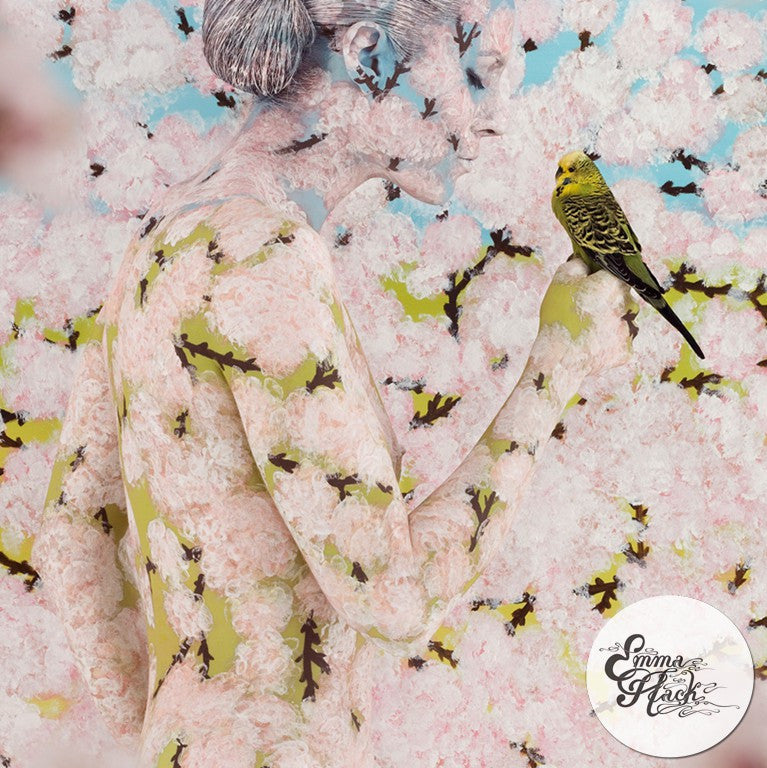 Blossom Cradled Budgie