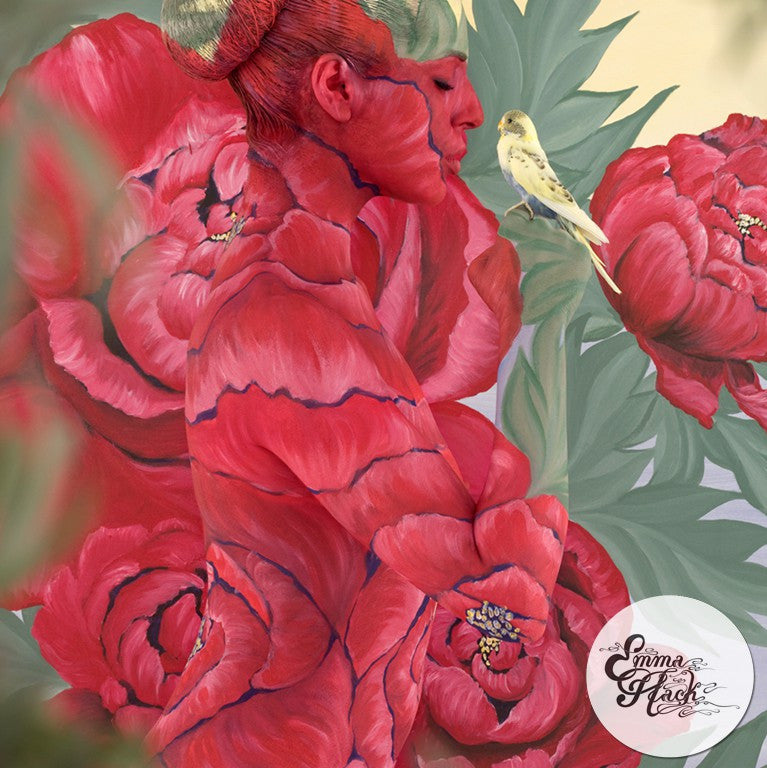 Peony Cradled Budgie